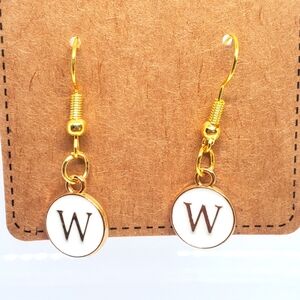 ‼️B2G1 W Initial Earrings, New